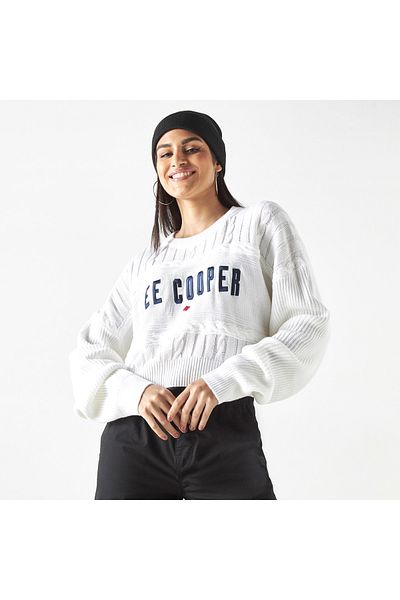 Lee Cooper Embroidered Cable Knit Sweater