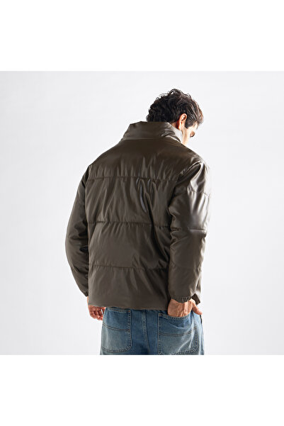 FAV Quilted Puffer Jacket With Long Sleeves And Zip Closure