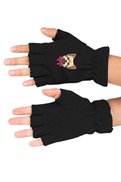 Fanze Mănuși de iarnă din fleece cu imprimeu pentru câini - Design decupat rn...