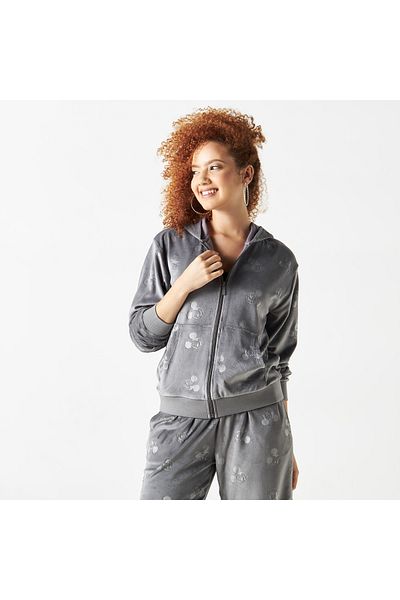 SP Characters Mickey Mouse Embossed Zip Through Hoodie With Long Sleeves And Pockets