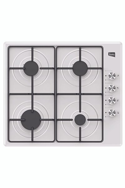 mukka Doğalgaz (NG) Uyumlu 4 Gözlü Emaye Gaz Kesme Emniyetli Otomatik Çakmaklı Beyaz Ocak