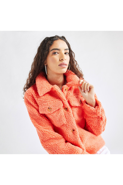 FAV Textured Jacket With Long Sleeves And Pockets