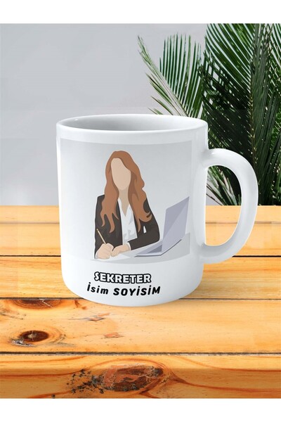 ART HEDİYE sekreter Meslek Baskılı Kupa Bardak Çift Taraflı baskı kişiye özel...