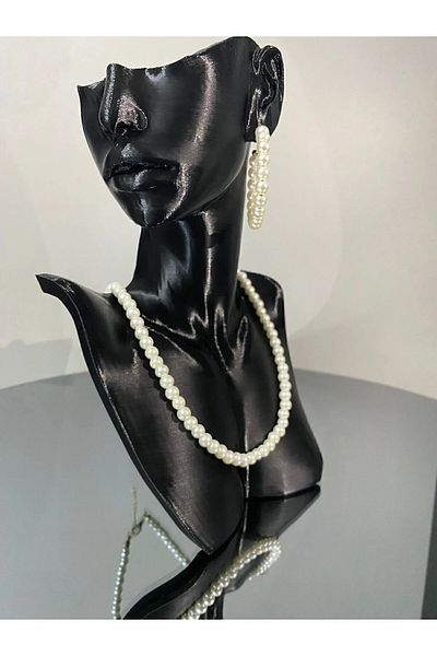 Goplast Premium 21 cm Necklace Earrings Jewelry Stand, Jewelry Mannequin, Women's Figure Jewelry Organizer Special for Shops and Homes