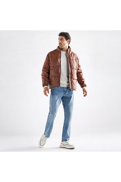 FAV Quilted Puffer Jacket With Long Sleeves And Zip Closure
