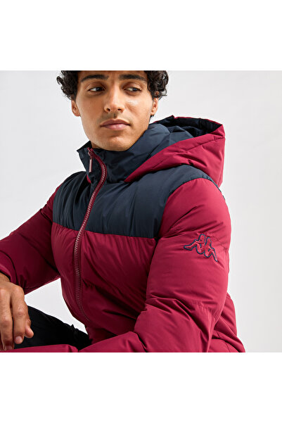 FAV Colourblock Puffer Jacket with Hood and Long Sleeves