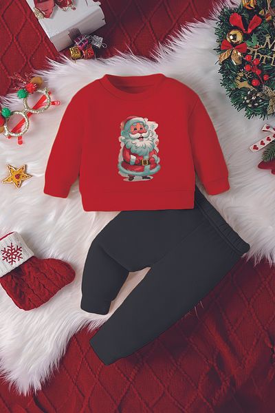 ADABEBEK New Season Snow Santa Claus Printed Baby Set 23071