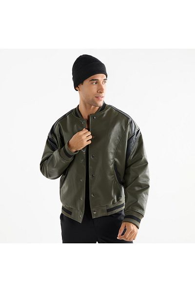 FAV Solid Bomber Jacket With Snap Button Closure