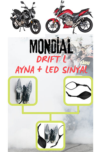 KESMEZ MOTOR MONDİAAL DRİFT L AYNA+LED SİNYAL SET TAKIM