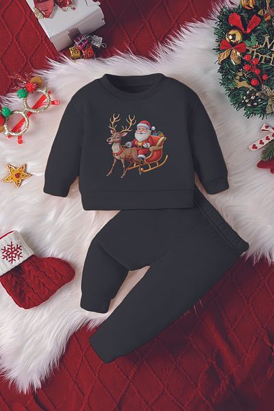 ADABEBEK New Season Sled Santa Claus Printed Baby Suit 23070