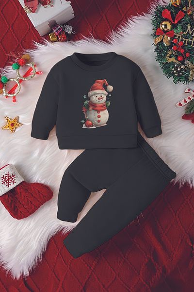 ADABEBEK New Season New Year Concept Snowman Printed Baby Set 23069