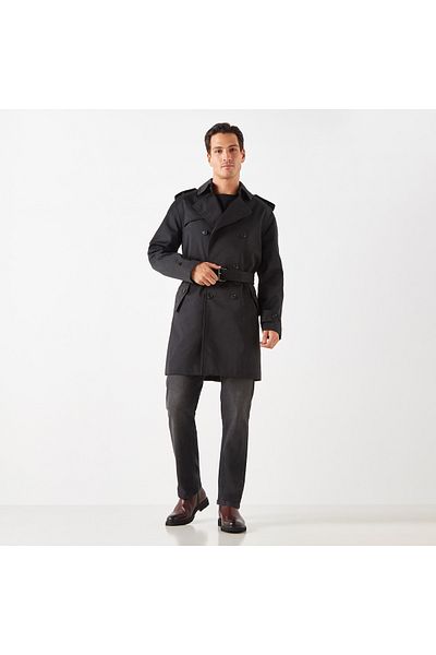 Iconic Belted Trench Coat With Long Sleeves