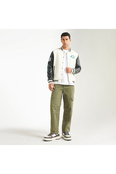 FAV Varsity Print Button Through Jacket With Pockets