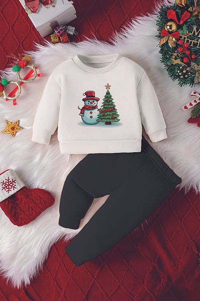 ADABEBEK New Season Christmas Tree Snowman Printed Baby Suit 23074