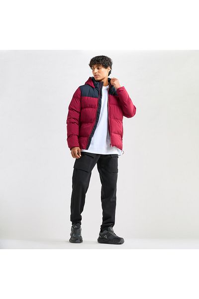 FAV Colourblock Puffer Jacket With Hood And Long Sleeves