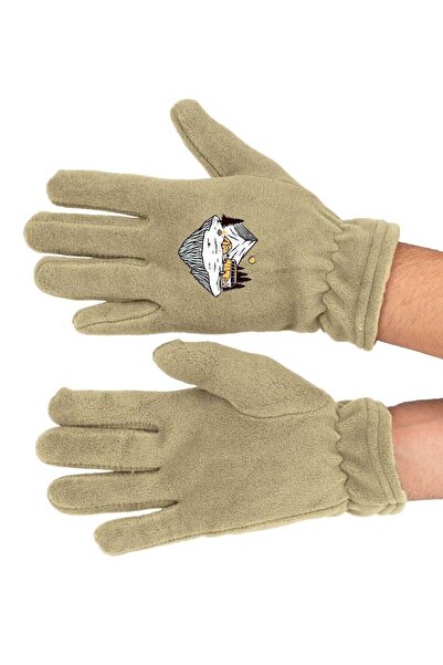 Fanze Mănuși lungi din lână polară pentru iarnă - cu imprimeu Camping, rnz3694