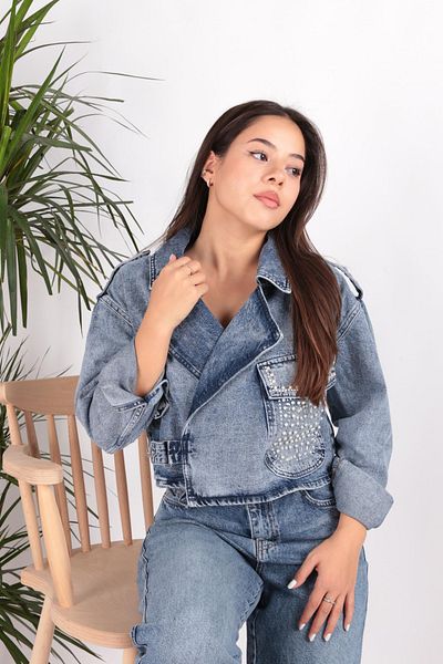 LACARINO 7660 Jachetă de jeans pentru femei Stoned