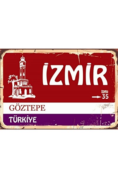 Pi Dekorasyon Izmir, Göztepe, 05 Yazılı Sokak Tabelası Tasarım Retro Ahşap Du...