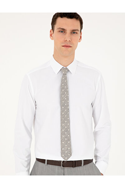 Pierre Cardin Λευκό μακρυμάνικο πουκάμισο Basic Fit 50289411-VR013