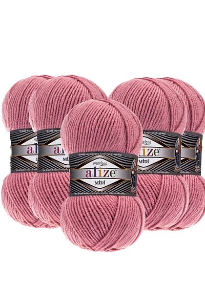 Alize 5 Τεμάχια Midi Alize - Süperlana Μάλλινο νήμα μεσαίου πάχους 100gr 170mt204