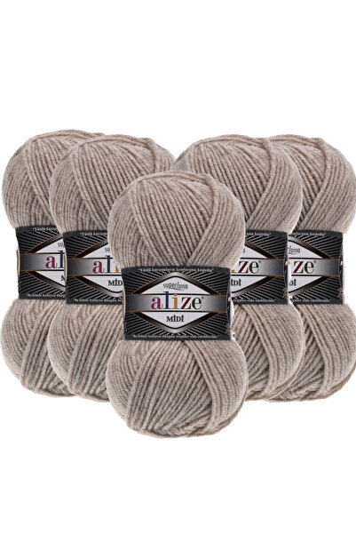 Alize 5 Τεμάχια Midi Alize - Süperlana Μάλλινο νήμα μεσαίου πάχους 100gr 170mt
