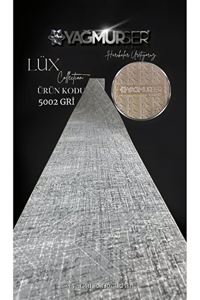 Nesrin NESRİN JEL KAYMAZ TABAN KESME HALI YOLLUK GRİ SİYAH ŞERİTLİİ İSKANDİNAV  MAKİNEDE YIKANABİLİR