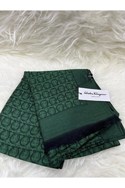İPEKSCARF S Desenli Kaşmir Şal Zümrüt Siyah