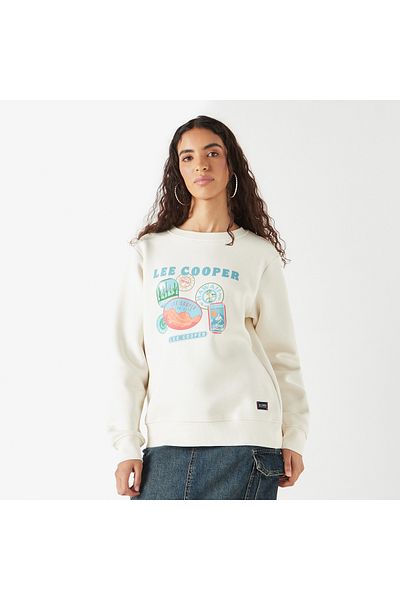 Lee Cooper Logo Embossed Sweatshirt with Long Sleeves