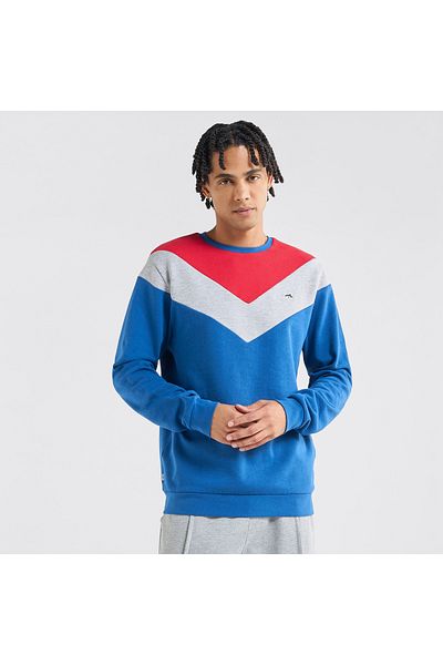 FAV Colourblock Sweatshirt with Crew Neck and Long Sleeves