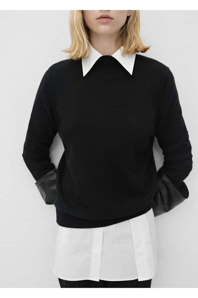 MANGO Woman 100% Cashmere Perkins Collar Sweater