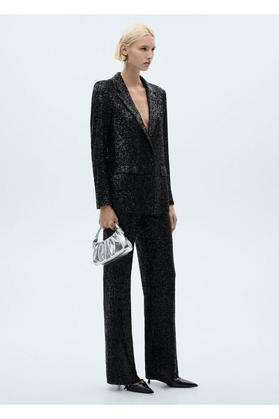 MANGO Woman Sequined Blazer Jacket