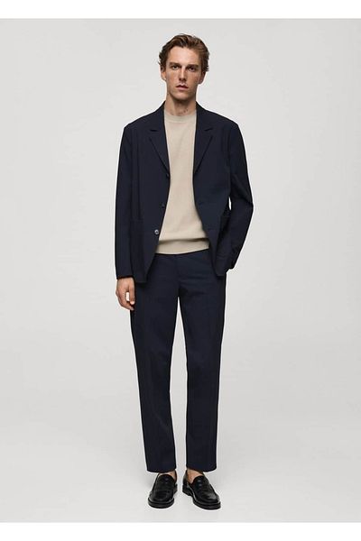MANGO Man Slim fit blazer jacket με τσέπη