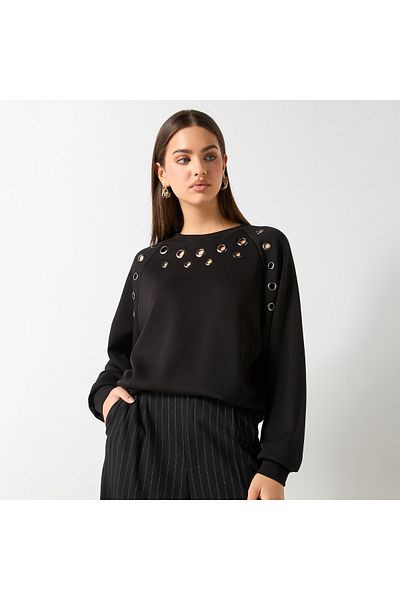 2Xtremz Eyelet Detail Sweatshirt With Long Sleeves