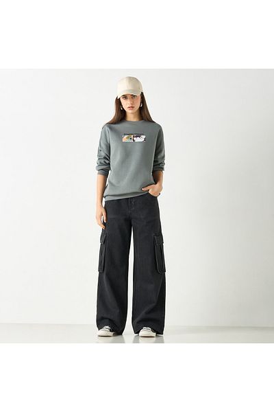 SP Characters Graphic Print Sweetheart with Crew Neck and Long Sleeves