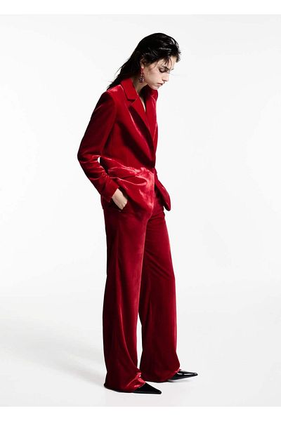 MANGO Woman Velvet fabric pants
