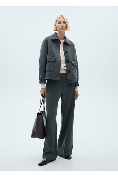 MANGO Woman Round neck striped sweater