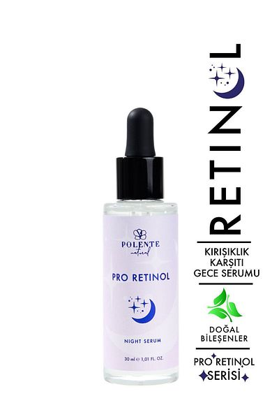 Polente Natural Pro Retinol Night Serum - Anti-Aging Night Care Serum with Retinol (30 ml)