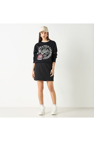 Lee Cooper Printed Sweatshirt with Crew Neck and Long Sleeves