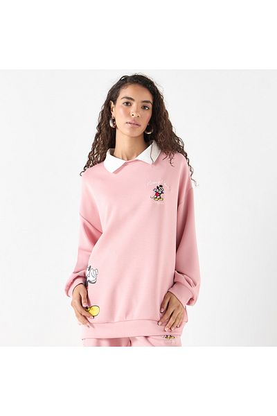 SP Characters Embroidered Collared Sweatshirt with Long Sleeves