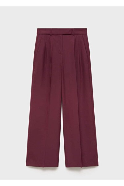 MANGO Woman Wideleg Pilili Yün Pantolon