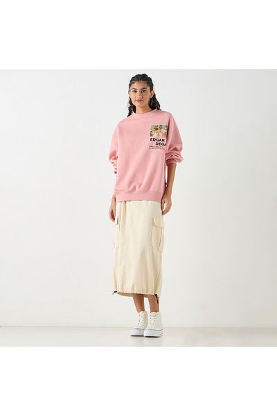 SP Characters Edgar Degas Print Sweatshirt with Long Sleeves and Crew Neck
