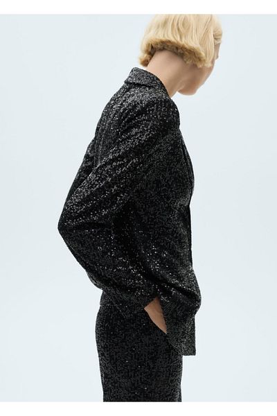 MANGO Woman Sequined Blazer Jacket
