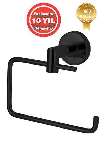 ÇELİK BANYO Stainless Brass Matte Black Flora Toilet Paper Holder