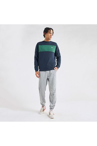 FAV Panelled Sweatshirt with Long Sleeves and Crew Neck