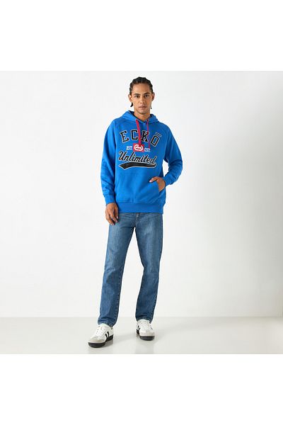 ECKO Logo Print Hoodie With Kangaroo Pocket