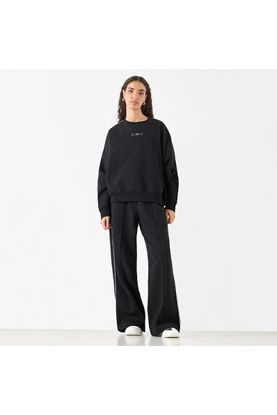 Kappa Logo Applique Sweatshirt with Long Sleeves and Crew Neck
