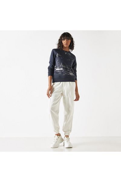 Lee Cooper Graphic Print Crew Neck Sweatshirt with Long Sleeves