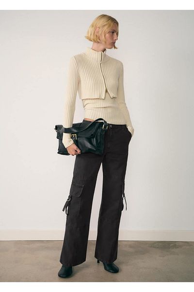MANGO Woman Zippered Cargo Jean Pants