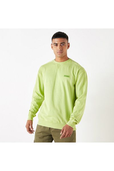 Lee Cooper Solid Sweatshirt with Crew Neck and Long Sleeves