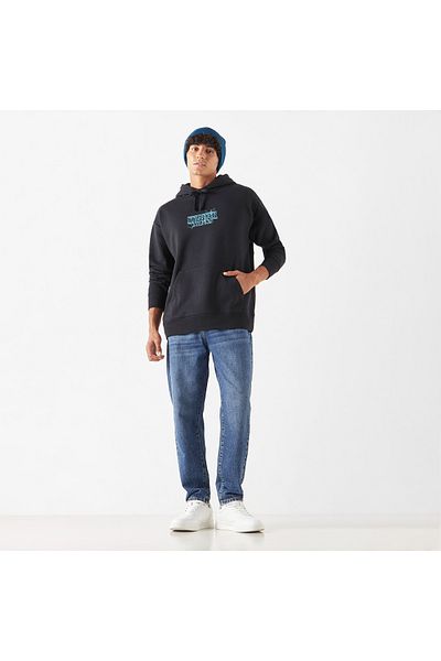 SP Characters Stranger Things Print Hoodie With Kangaroo Pocket